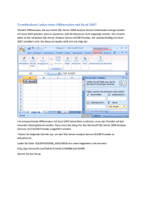 Um entsprechende Offlinecubes mit Excel 2007 betrachten zu