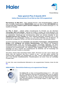 Haier gewinnt Plus X Awards 2015