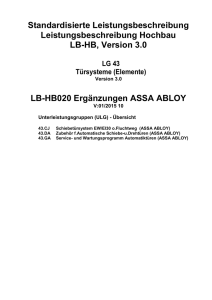 Version 3.0 LB-HB020 Ergänzungen ASSA ABLOY V:01/2015 10