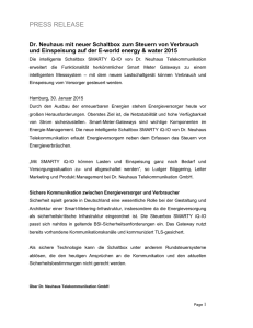 Pressemitteilung - Dr. Neuhaus Telekommunikation GmbH