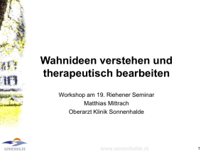 Wahnideen verstehen und therapeutisch bearbeiten - seminare