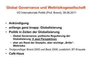 Global Governance und Weltrisikogesellschaft