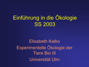 Einführung in die Ökologie SS 2000