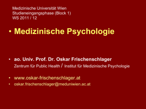 Medizinische Universität Wien Studieneingangsphase (Block 1) WS
