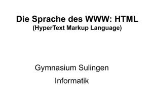 Einführung in HTML - Gymnasium Sulingen
