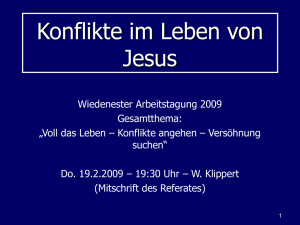 Konflikte im Leben von Jesus - EFG Berlin Hohenstaufenstraße
