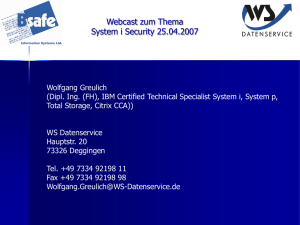 WebCast vom 25.04.2007: System i Security
