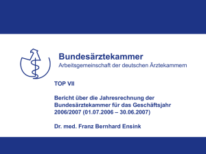 Dr. Ensink: Präsentation zum TOP VII