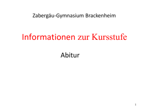 Informationen zur Kursstufe - Zabergäu