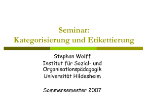 Seminar: Kategorisierung und Etikettierung