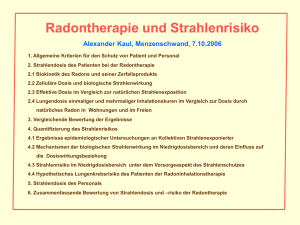 Radontherapie und Strahlenrisiko