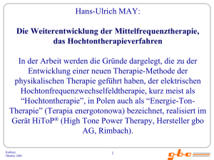 Koblenz - Hochtontherapie nach Dr. May