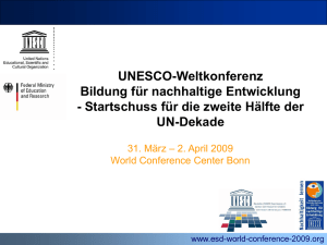UNESCO-Weltkonferenz Bildung für nachhaltige Entwicklung