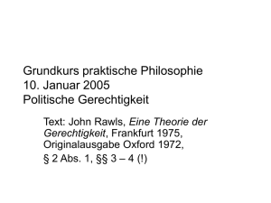 Grundkurs praktische Philosophie 10. Januar 2005 Politische