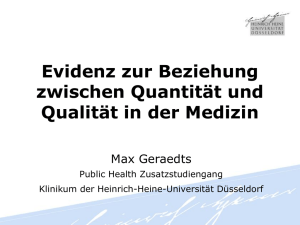 Prof. Dr. Geraedts: Präsentation zum TOP II