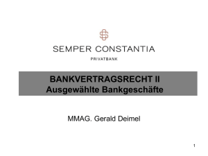 Bankvertragsrecht II