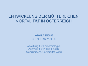 Adolf Beck, Entwicklung der mütterlichen Mortalität in Österreich