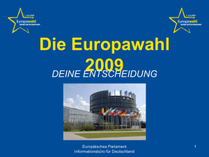Die Europawahl 2009 - Europäisches Parlament