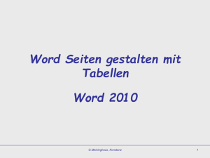 Word Tabellen - PC Senioren Club Konstanz