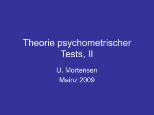 Theorie psychometrischer Tests, II