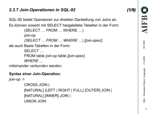 2.3.7 Join-Operationen in SQL-92