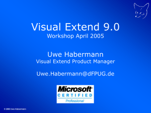 Aufsteiger Workshop Visual Extend 9.0 - dFPUG