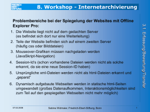 8. Workshop - Internetarchivierung