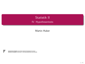 Statistik II - IV. Hypothesentests