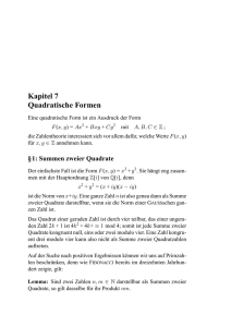 Kapitel 7 Quadratische Formen