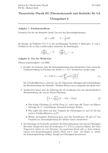 Theoretische Physik III (Thermodynamik und Statistik) für LA