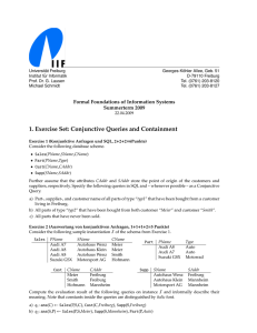 1. Exercise Set: Conjunctive Queries and Containment