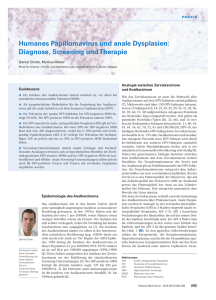Humanes Papillomavirus und anale Dysplasien: Diagnose, Screening