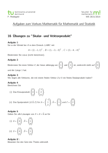 Aufgaben zum Vorkurs Mathematik für Mathematik und Statistik 16