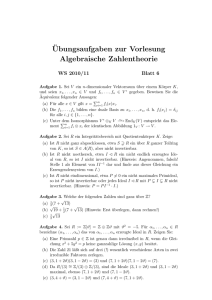 Blatt 6 - Institut für Algebra und Zahlentheorie