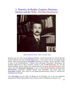 3. Einstein, de Broglie, Compton, Davisson, Germer und der Welle
