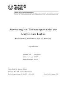 Anwendung von Webminingmethoden zur Analyse eines Logfiles
