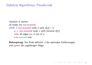 Dijkstras Algorithmus: Pseudocode