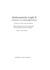 Mathematische Logik II - Logik und Sprachtheorie / Mathematische