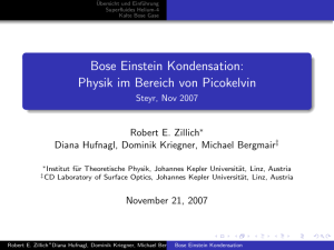 Bose Einstein Kondensation