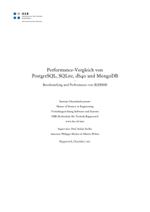 Performance-Vergleich von PostgreSQL, SQLite, db4o - HSR-Wiki