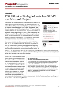 TPG PSLink – Bindeglied zwischen SAP-PS