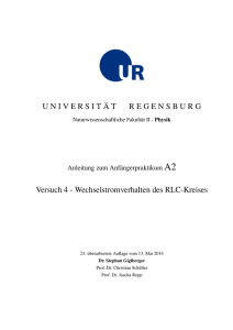 Versuch 4 - Physik - Universität Regensburg