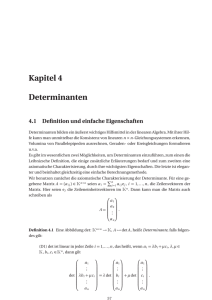 Kapitel 4 Determinanten - Mathematisches Institut
