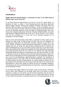 Pressemitteilung Ruggero Raimondi inszeniert Berlioz` „La