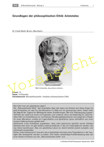 Grundlagen der philosophischen Ethik: Aristoteles