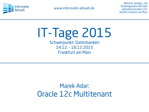 Marek Adar: Oracle 12c Multitenant
