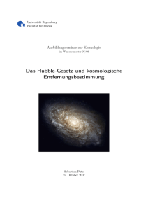 Das Hubble-Gesetz und kosmologische