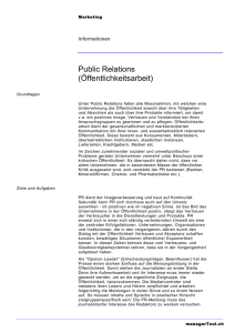 Public Relations (Öffentlichkeitsarbeit)