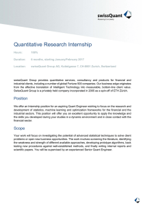 Quantitative Research Internship