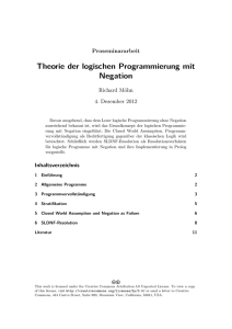 Theorie der logischen Programmierung mit Negation